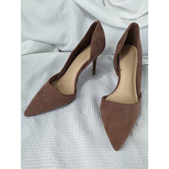 OLD NAVY! BLUSH PLUM MICROFIBER FAUX SUEDE LEATHER HEELS, PUMPS! SZ 10 - Picture 9 of 9